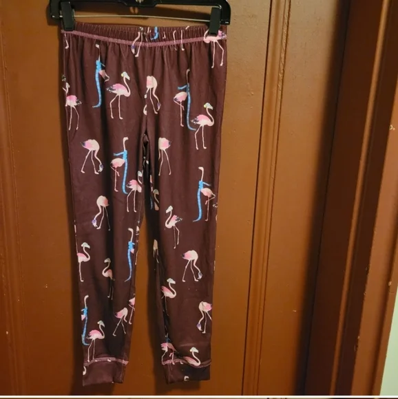 Justice 2-PC Pajama Set Burgundy Flamingo Print Size 10 - Picture 8 of 12